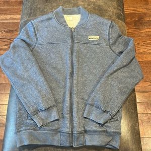 Blue Hollister boys zip up fleece lined jacket